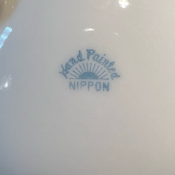 Antique Hand Painted Nippon Footed Bowl and Saucer with Violets and Gold Details - Picture 5 of 8